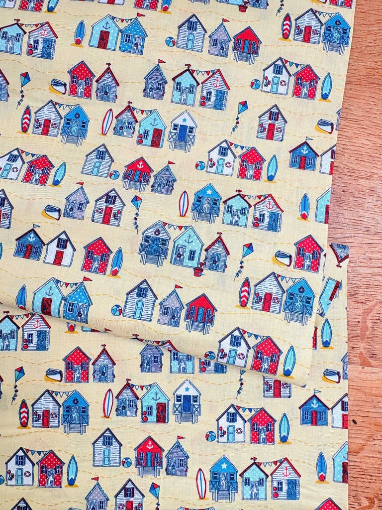 Beach Huts - Sea Breeze - Makower Fabrics - The Eternal Maker - UK Fabric Shop