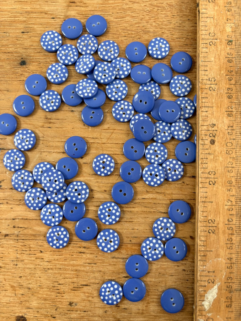 Blue Spotty Button - 13mm - The Eternal Maker - UK Fabric Shop
