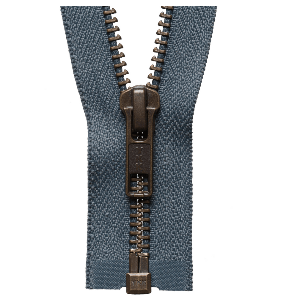 Brass Teeth Zip - Open Ended - 66cm/ 26" - Dark Grey - The Eternal Maker - UK Fabric Shop