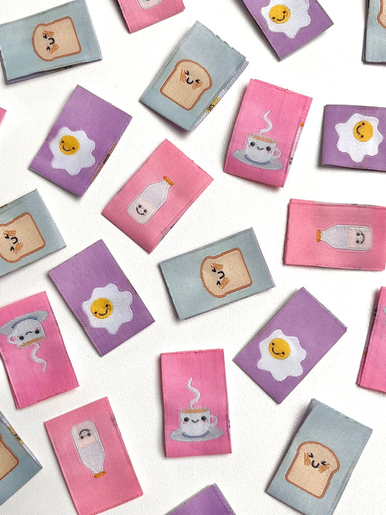 Breakfast - Sewing Woven Clothing Label Tags - 6 Pack - The Eternal Maker - UK Fabric Shop