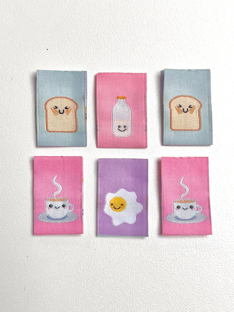 Breakfast - Sewing Woven Clothing Label Tags - 6 Pack - The Eternal Maker - UK Fabric Shop