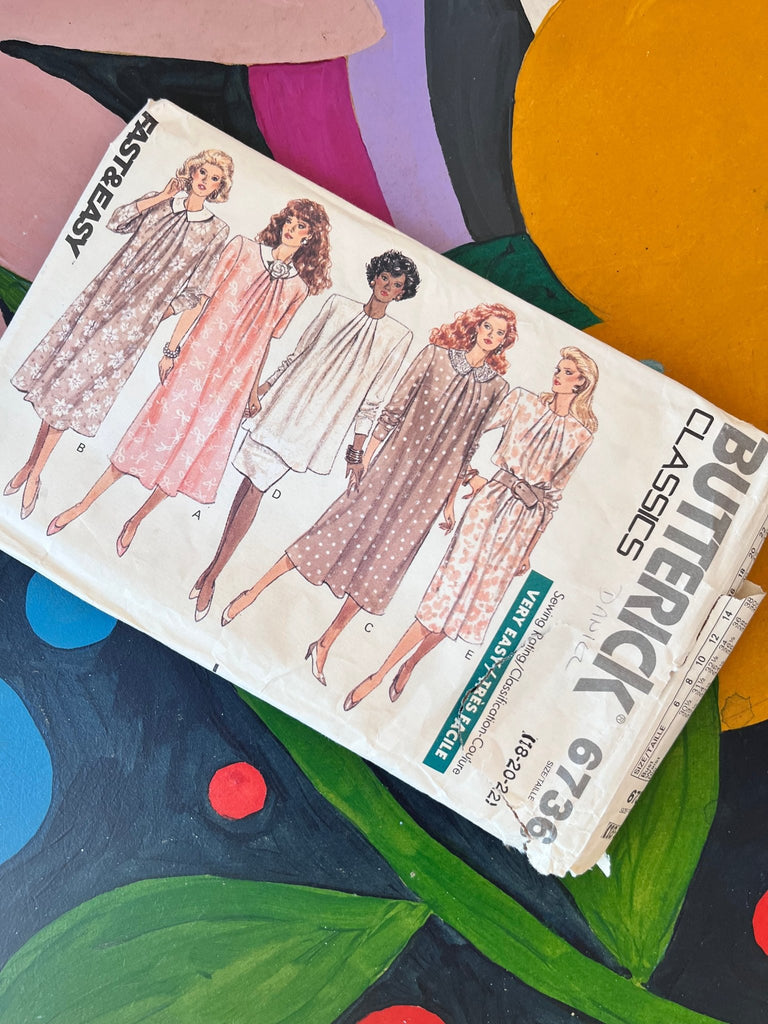 Butterick 6736 - Maternity Dress - Vintage Sewing Pattern (Size 18 - 20 - 22) - The Eternal Maker - UK Fabric Shop