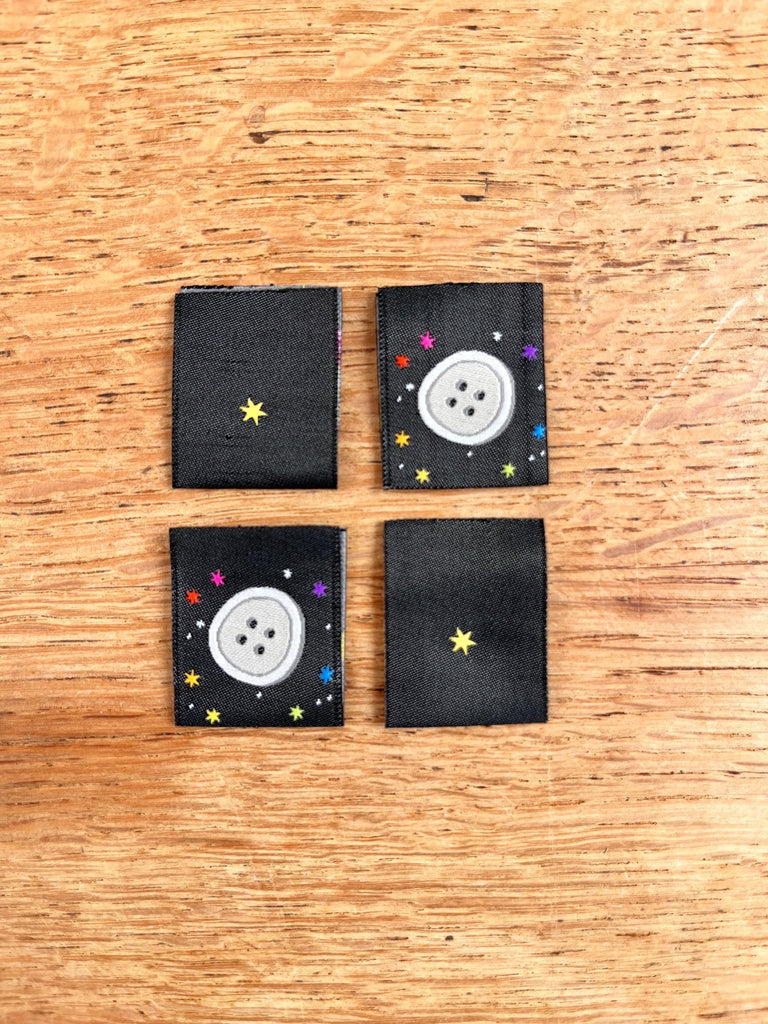 Button Moon - Sewing Woven Clothing Label Tags - 4 Pack - The Eternal Maker - UK Fabric Shop