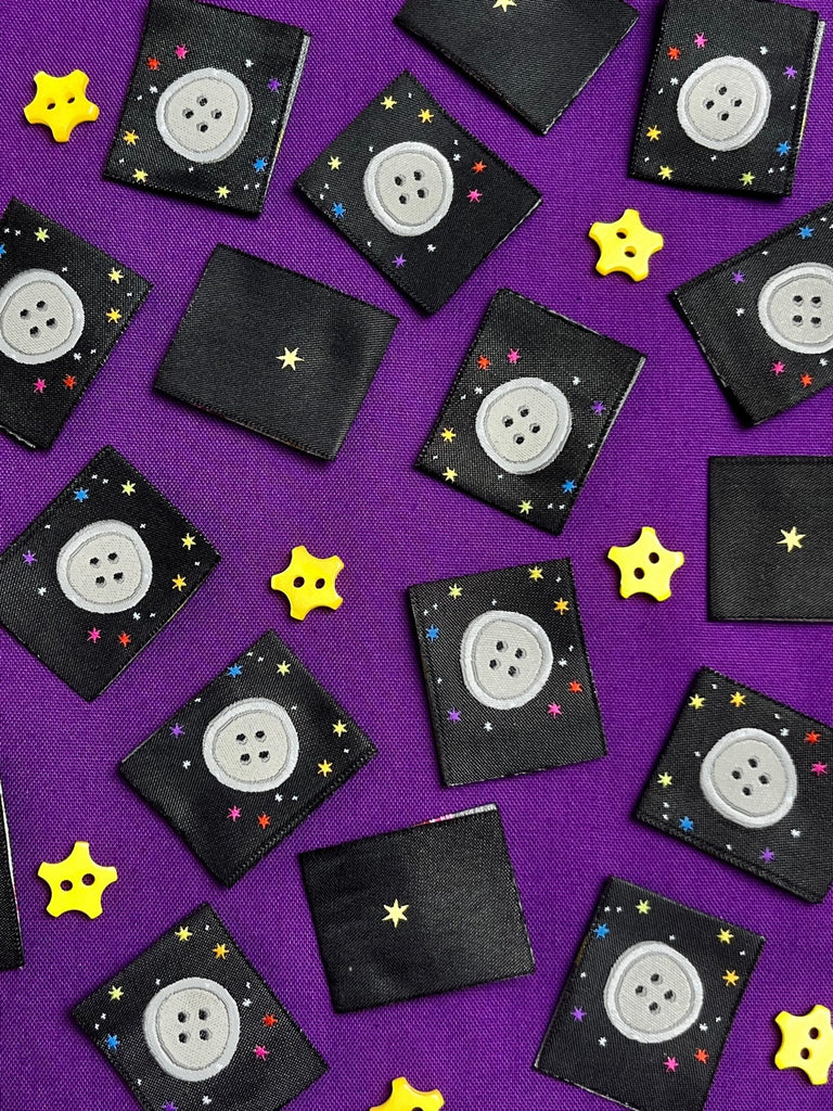 Button Moon - Sewing Woven Clothing Label Tags - 4 Pack - The Eternal Maker - UK Fabric Shop