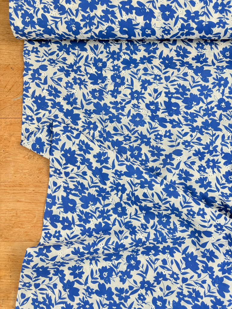Cobalt Meadow Broderie - The Eternal Maker - UK Fabric Shop