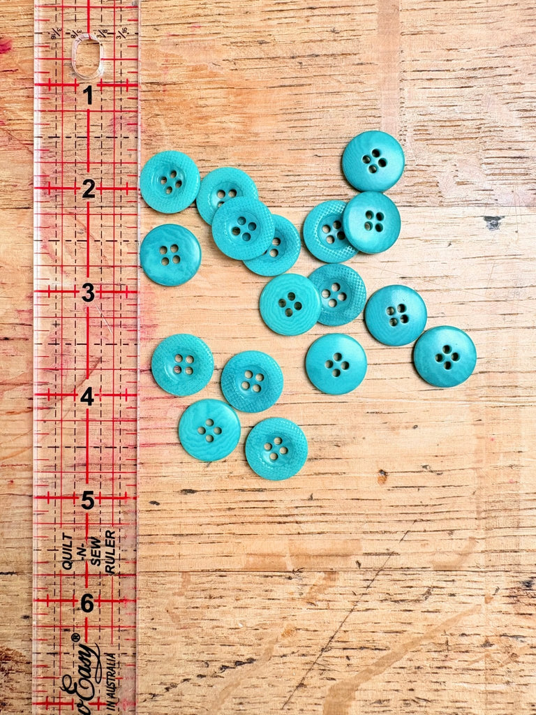 Corozo Nut Eco Friendly Button - 15mm - Teal - The Eternal Maker - UK Fabric Shop