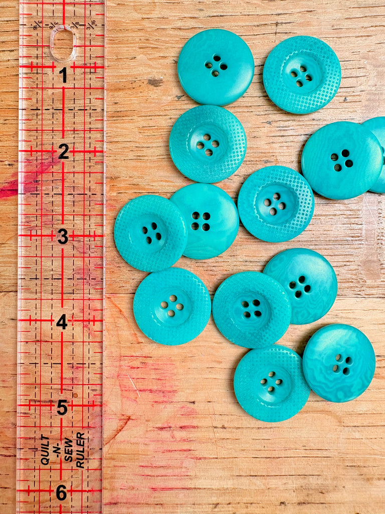 Corozo Nut Button - 23mm - Teal - Eco Friendly Button
