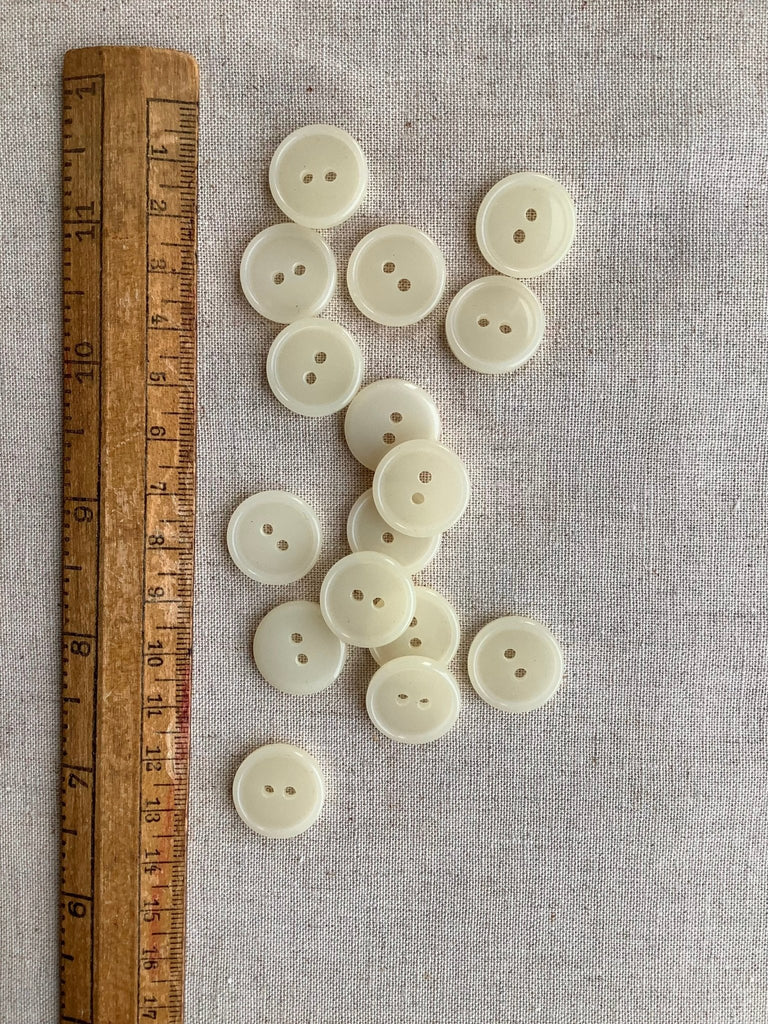 Cream 2 Hole Ring Edged Button - 18mm - The Eternal Maker - UK Fabric Shop