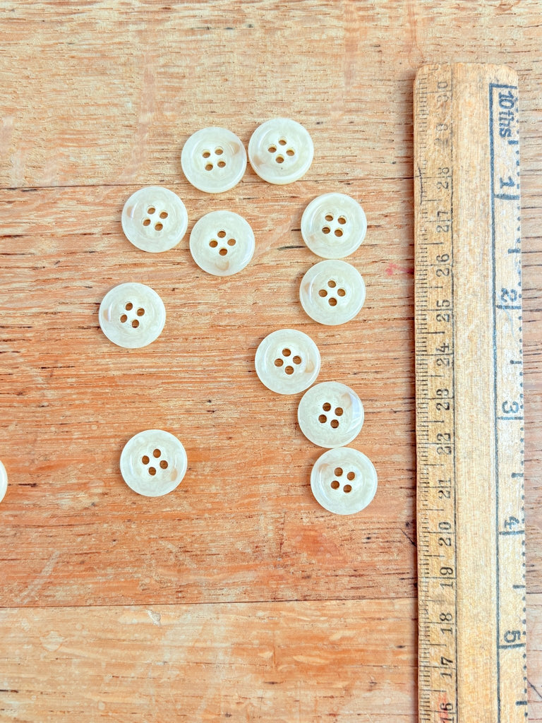 Cream Horn Natural 4 hole Button - 15mm - The Eternal Maker - UK Fabric Shop