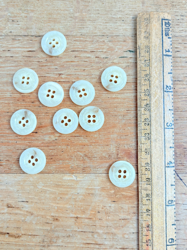 Cream Horn Natural 4 hole Button - 18mm - The Eternal Maker - UK Fabric Shop