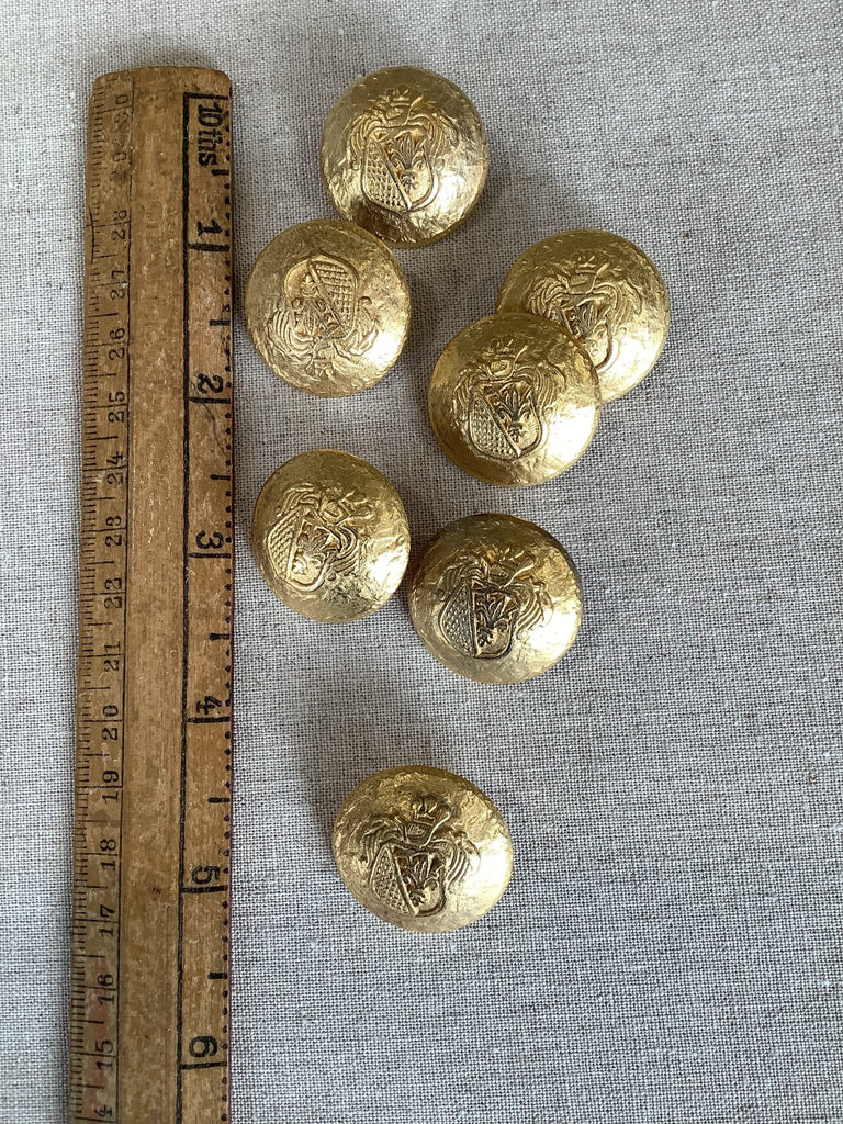 Crested Metal Blazer Button - 28mm - Bright Gold - The Eternal Maker - UK Fabric Shop