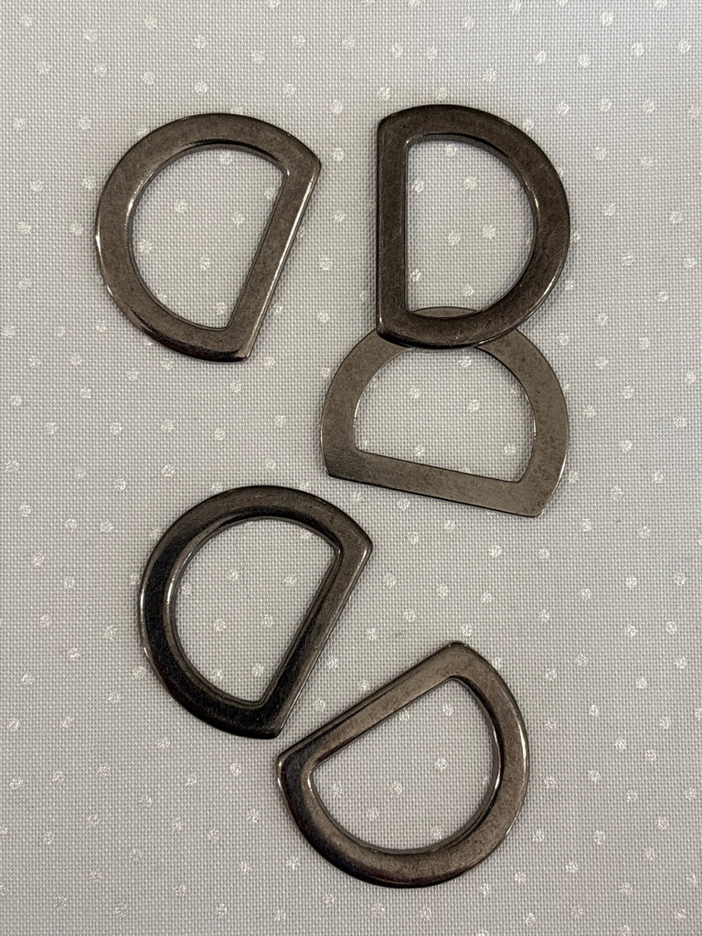 D - Rings - Flat Gunmetal 20mm - The Eternal Maker - UK Fabric Shop