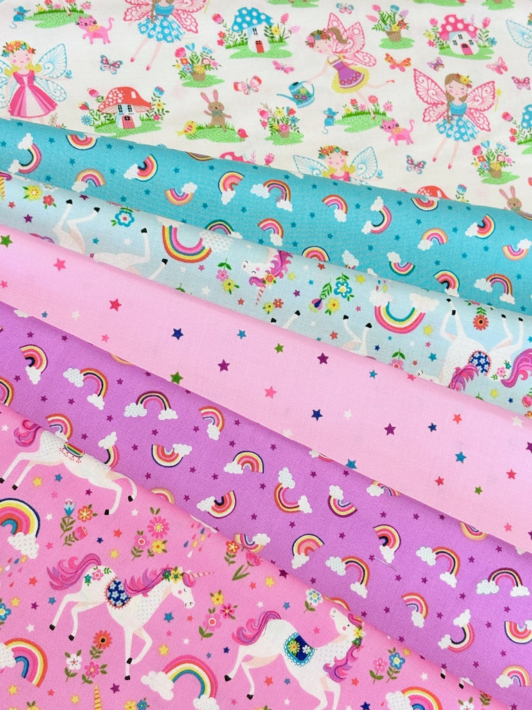 Daydream Unicorns & Fairies - 6 FQs - Makower Fabrics - The Eternal Maker - UK Fabric Shop