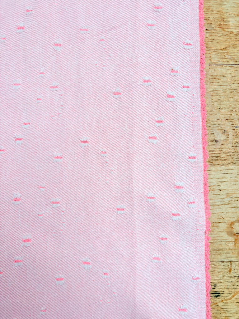 Distressed Pastel Denim - Two Tone Candy Pink - The Eternal Maker - UK Fabric Shop