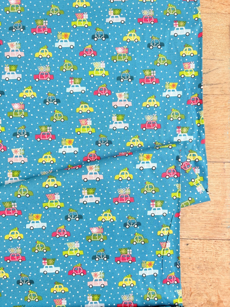 Driving Home for Christmas - Christmas Fabric - The Eternal Maker - UK Fabric Shop