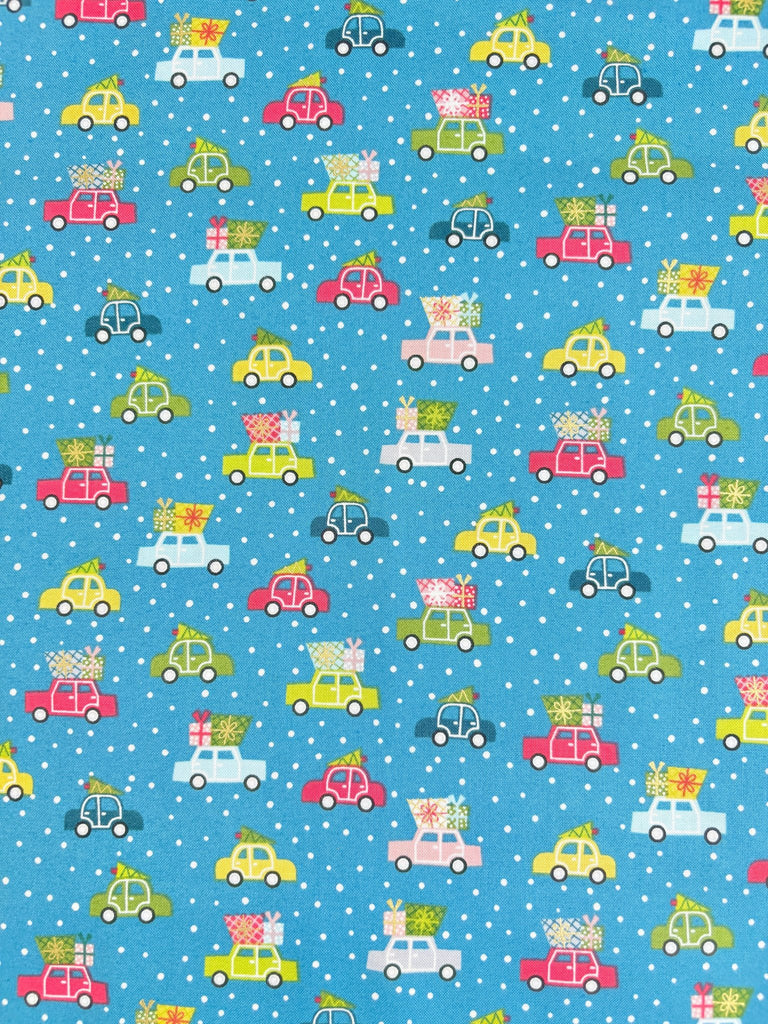 Driving Home for Christmas - Christmas Fabric - The Eternal Maker - UK Fabric Shop