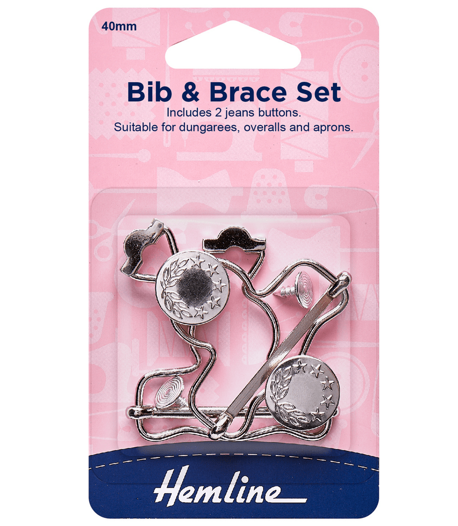 Dungaree/ Overall Buckles with Button - 40mm - Silver - The Eternal Maker - UK Fabric Shop