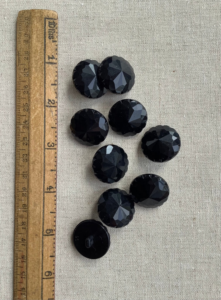 Faceted Black Button - Jet Effect - 24mm - The Eternal Maker - UK Fabric Shop