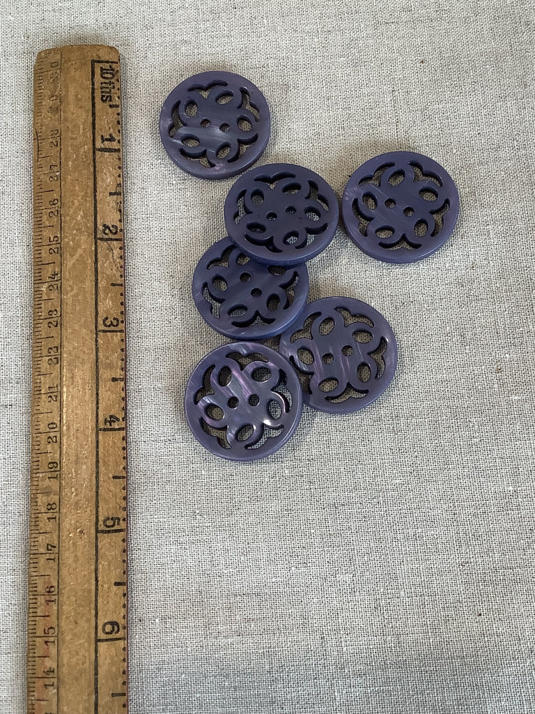 Filigree Flower Button - 30mm - Hyacinth - The Eternal Maker - UK Fabric Shop