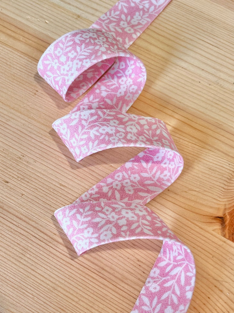 Floral Bias Binding 25mm - Pink, Blue or Grey - The Eternal Maker - UK Fabric Shop