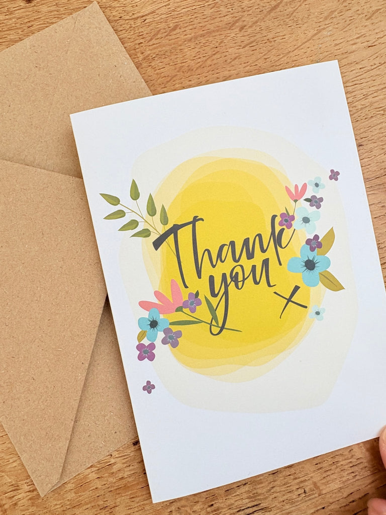 Floral Thank you - Greetings Card - The Eternal Maker - UK Fabric Shop