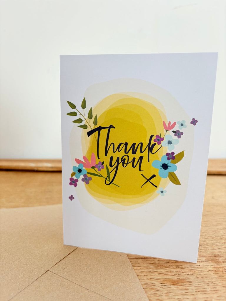 Floral Thank you - Greetings Card - The Eternal Maker - UK Fabric Shop