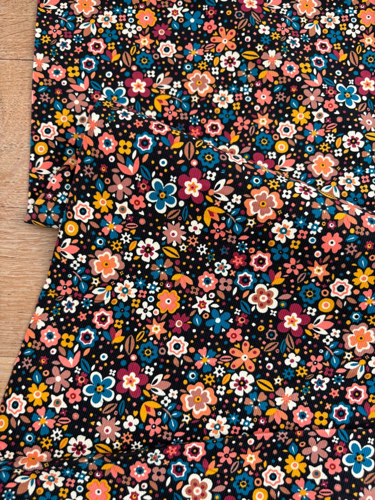 Florali on Cocoa Needlecord - Dashwood Studios - The Eternal Maker - UK Fabric Shop