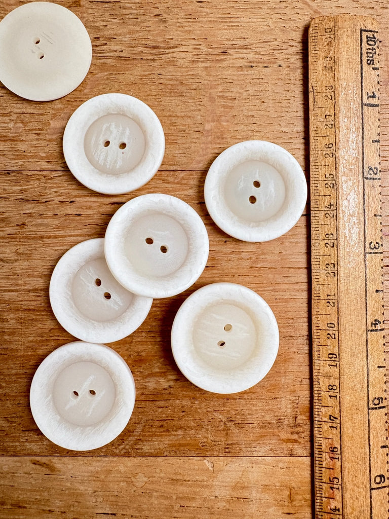 Flourish Edge Button - 35mm - Natural Cream - The Eternal Maker - UK Fabric Shop