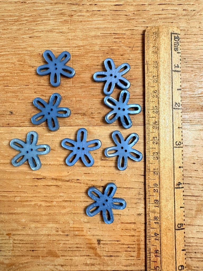 Flower Cut Out Button - 26mm - Denim Blue - The Eternal Maker - UK Fabric Shop