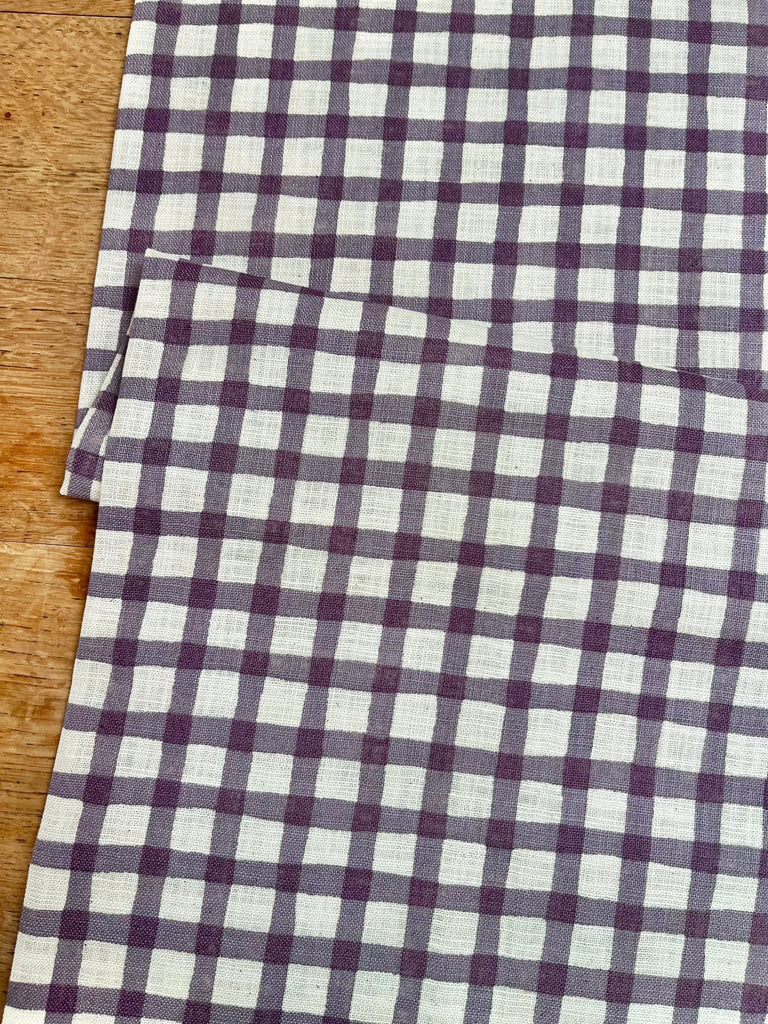 Freehand Check in Mauve Stone - Linen Look Cotton - Sevenberry fabric from Japan - The Eternal Maker - UK Fabric Shop