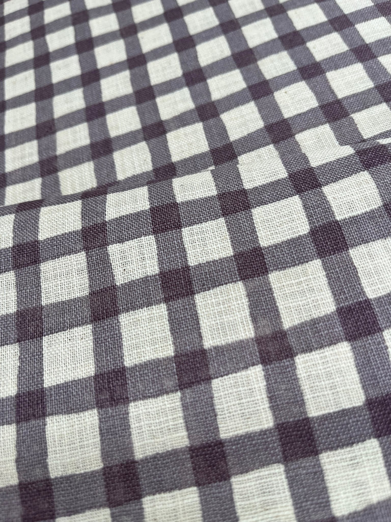 Freehand Check in Mauve Stone - Linen Look Cotton - Sevenberry fabric from Japan - The Eternal Maker - UK Fabric Shop