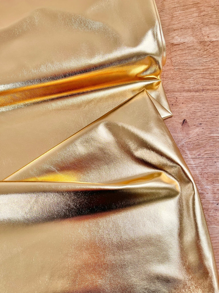 Gold - Jersey Backed Lame - The Eternal Maker - UK Fabric Shop