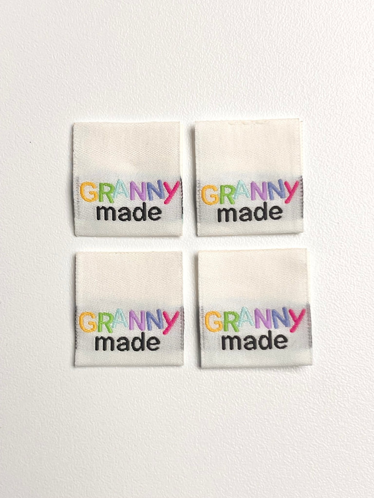Granny Made - Ivory - Sewing Woven Clothing Label Tags - 4 Pack - The Eternal Maker - UK Fabric Shop