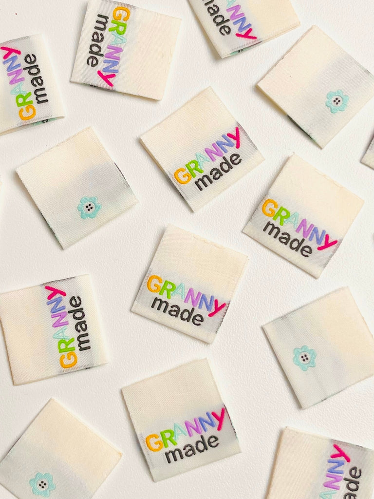 Granny Made - Ivory - Sewing Woven Clothing Label Tags - 4 Pack - The Eternal Maker - UK Fabric Shop