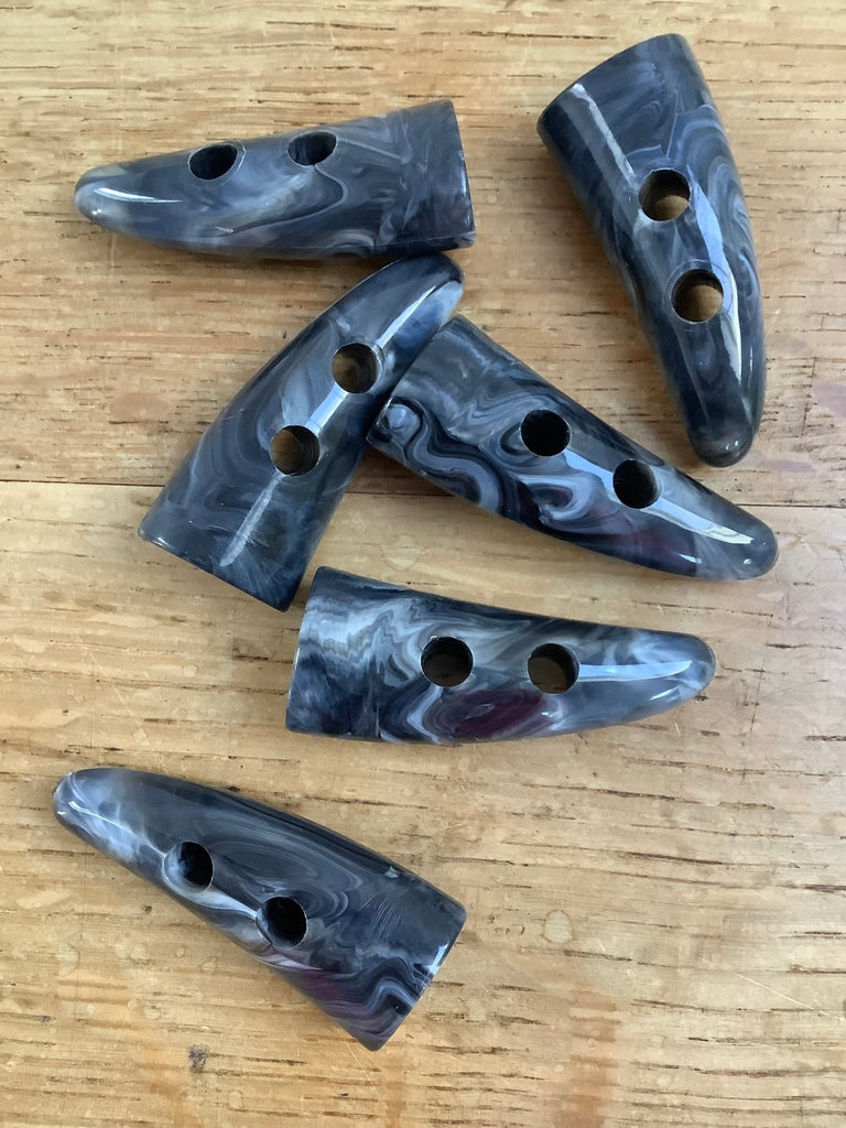 Grey Imitation Horn Toggle Button - 50mm - The Eternal Maker - UK Fabric Shop