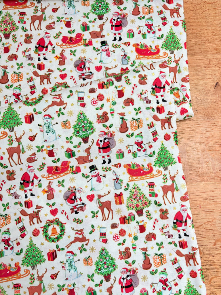 Icons on Ivory - Merry Christmas - Christmas Fabric - The Eternal Maker - UK Fabric Shop