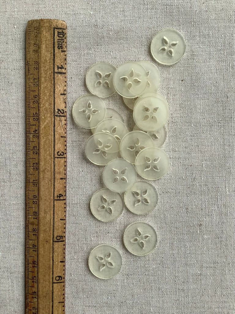 Ivory Translucent Button with Tear Drop Holes - 20mm - The Eternal Maker - UK Fabric Shop