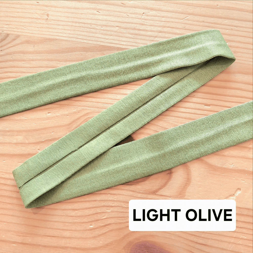 Jersey Binding (Viscose) - 20mm - Light Olive - per 50cm - The Eternal Maker - UK Fabric Shop