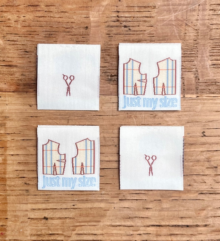 Just My Size - Sewing Woven Clothing Label Tags - 4 Pack - The Eternal Maker - UK Fabric Shop