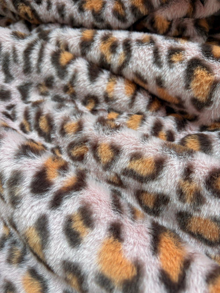 Lilac Leopard Faux Fur - The Eternal Maker - UK Fabric Shop