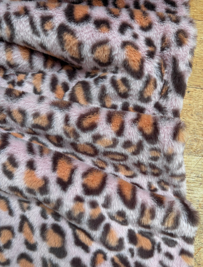 Lilac Leopard Faux Fur - The Eternal Maker - UK Fabric Shop