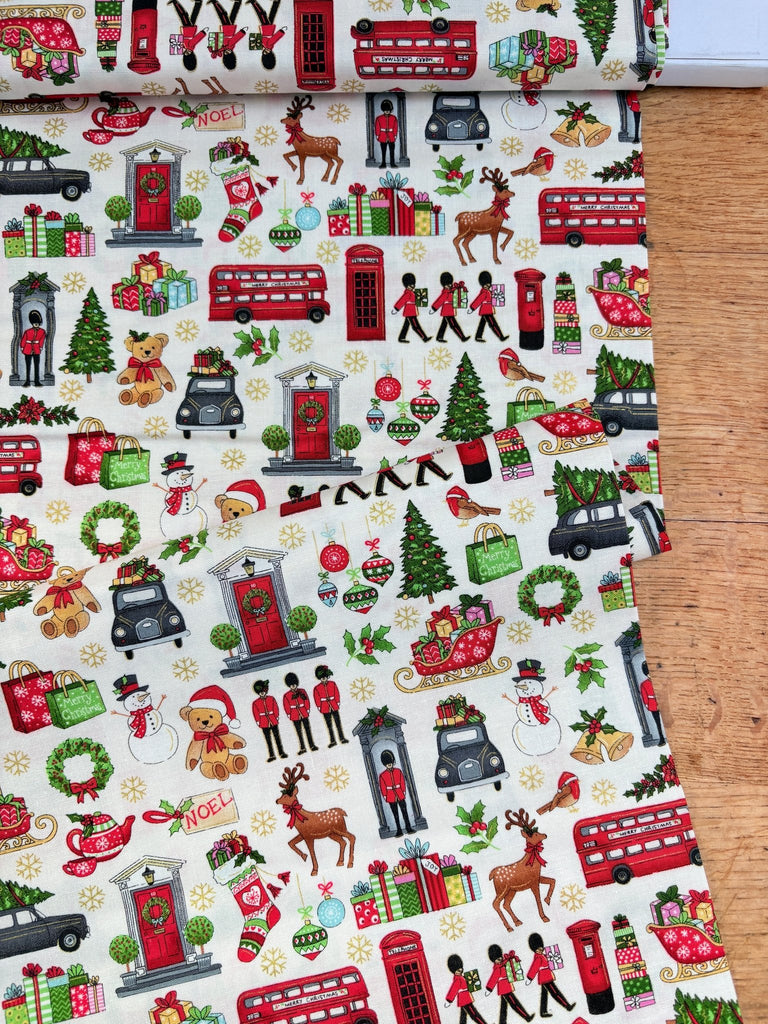 London Christmas Icons - Christmas Fabric - The Eternal Maker - UK Fabric Shop
