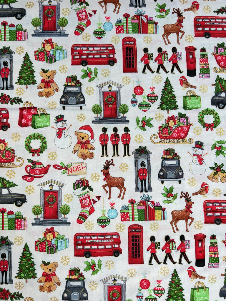 London Christmas Icons - Christmas Fabric - The Eternal Maker - UK Fabric Shop