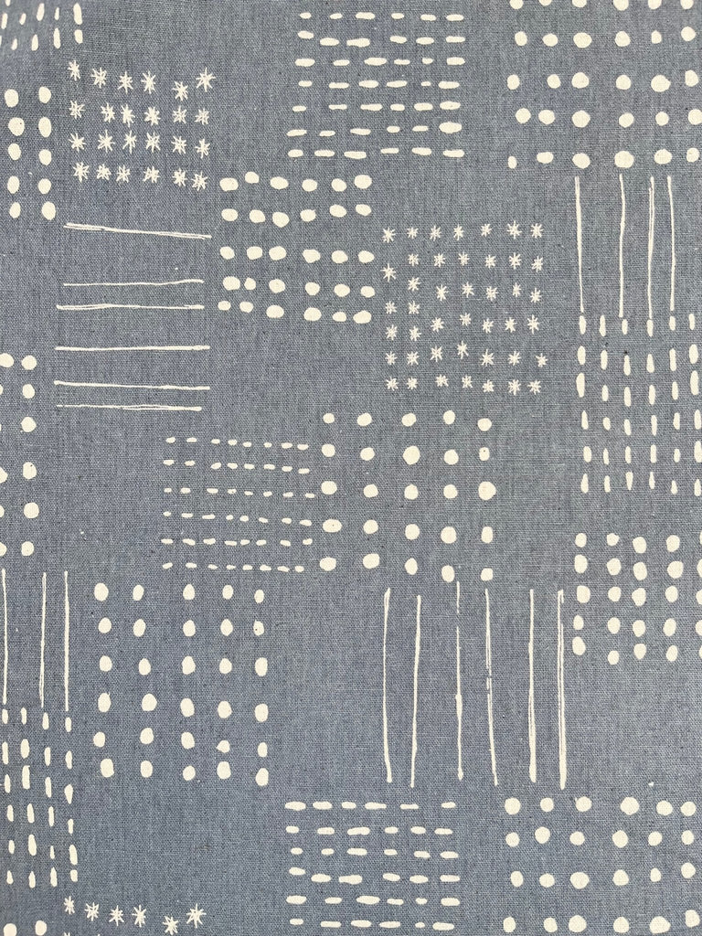 Marks and Checks in Slate - Cotton Linen Blend - Cosmo Japan - The Eternal Maker - UK Fabric Shop