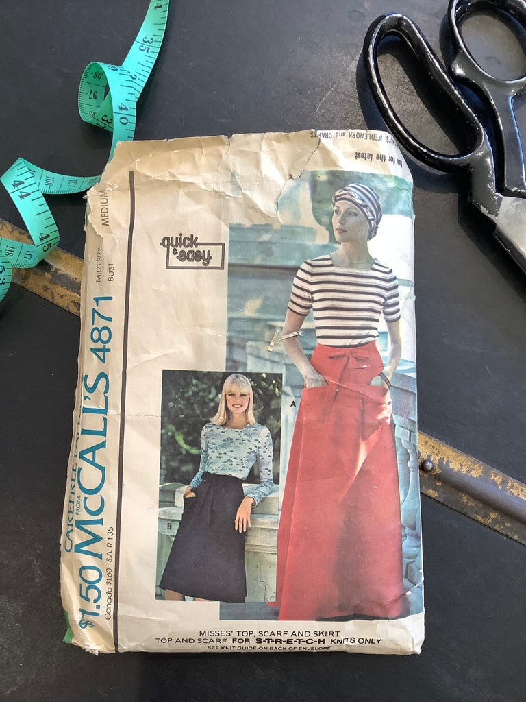 McCalls 4871 - Skirt and Stretch Top - Vintage Sewing Pattern (Size 14 - 16) - The Eternal Maker - UK Fabric Shop