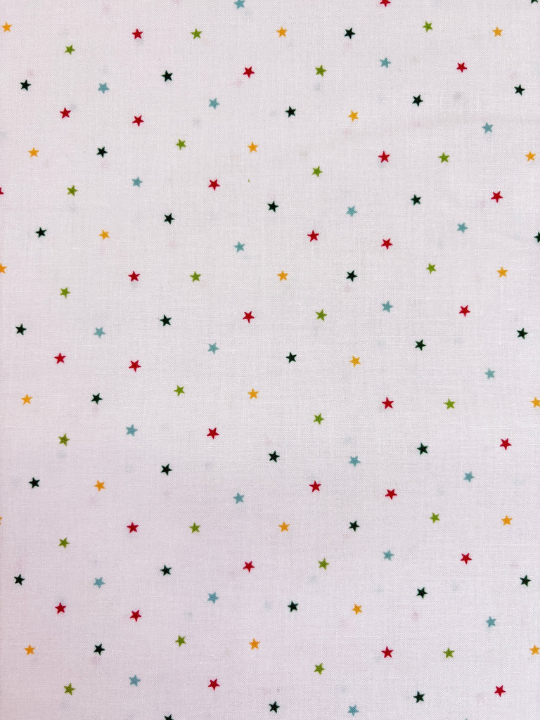 Mini Multi Stars - White - Makower Fabrics - The Eternal Maker - UK Fabric Shop