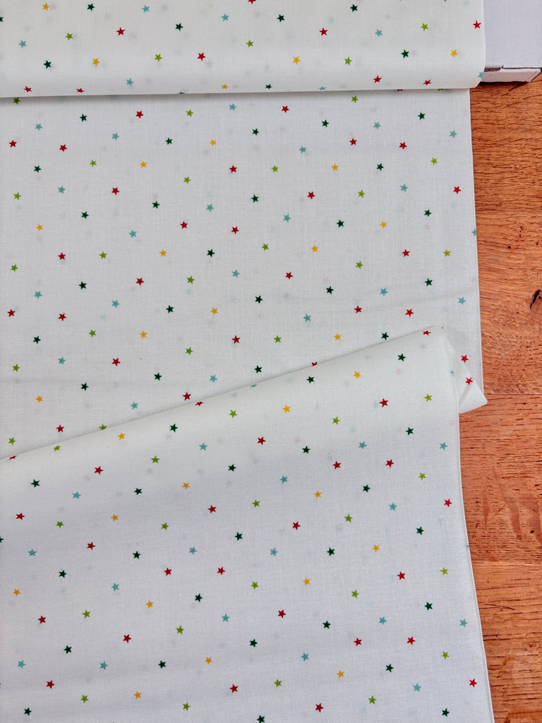 Mini Multi Stars - White - Makower Fabrics - The Eternal Maker - UK Fabric Shop