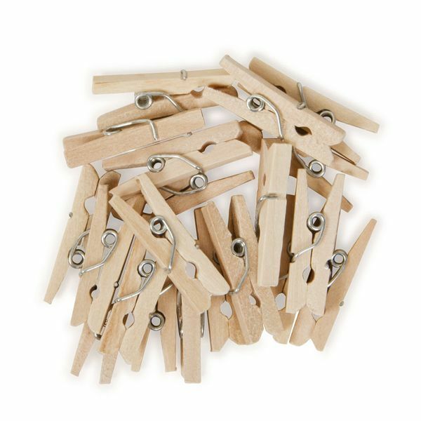 Mini Wooden Pegs - 25mm - Pack of 36 - The Eternal Maker - UK Fabric Shop