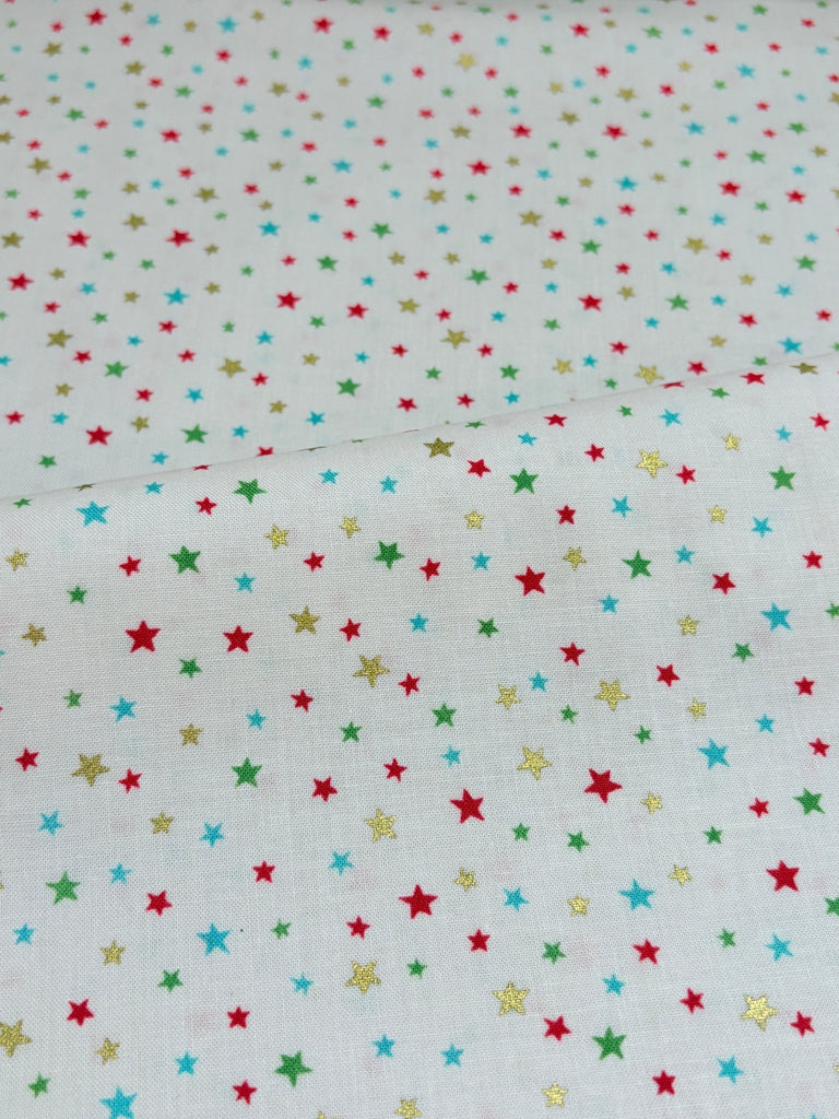 Multi Stars - Ivory Gold - Makower Fabrics - The Eternal Maker - UK Fabric Shop