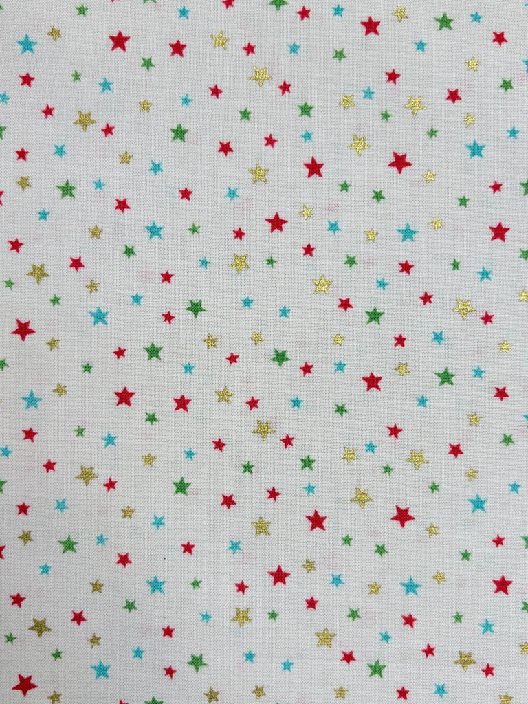 Multi Stars - Ivory Gold - Makower Fabrics - The Eternal Maker - UK Fabric Shop